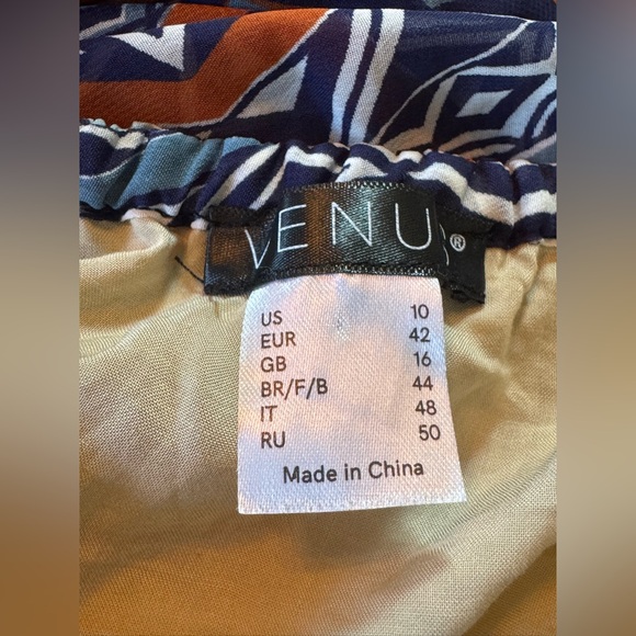 VENUS Vibrant Blue and Orange Maxi Dress Euc 10 - Picture 7 of 8